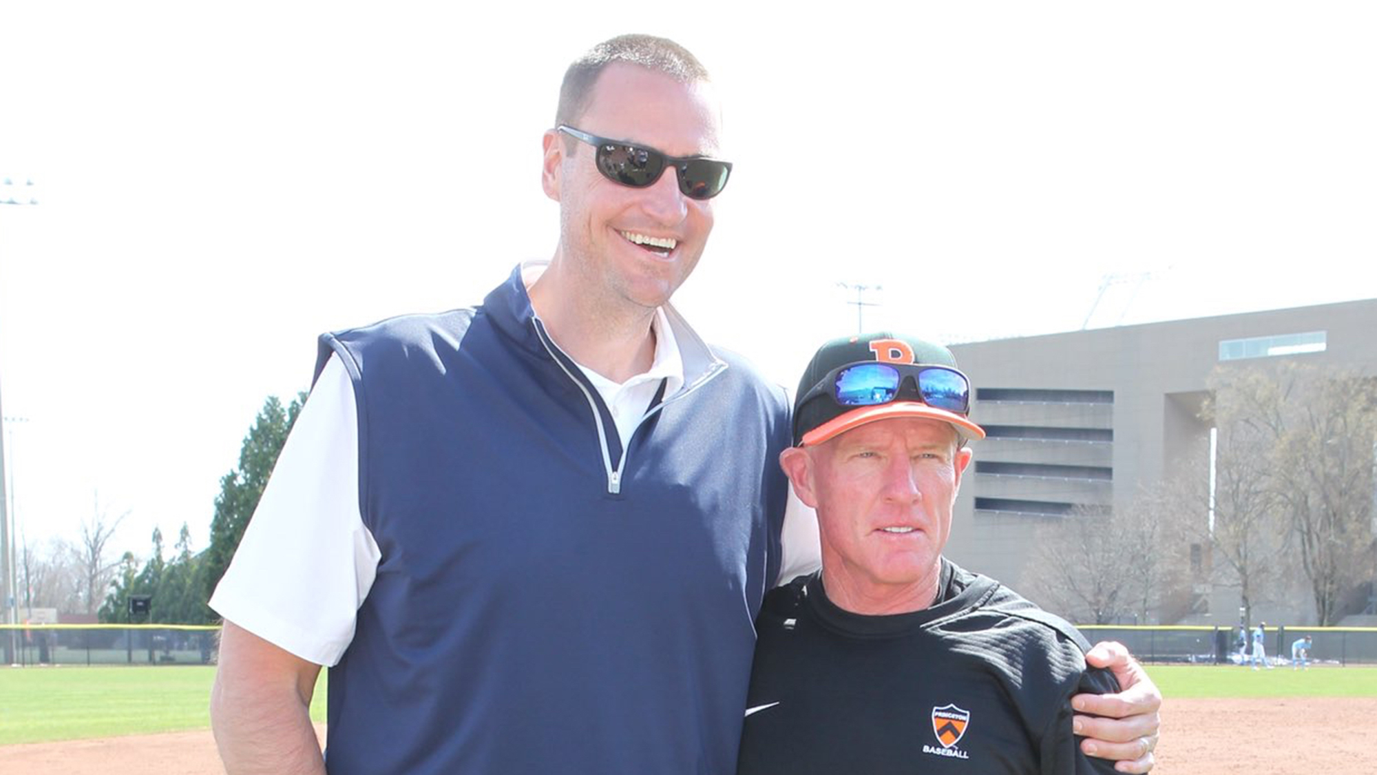 Scott Bradley, right, with former Princeton pitcher Chris Young
